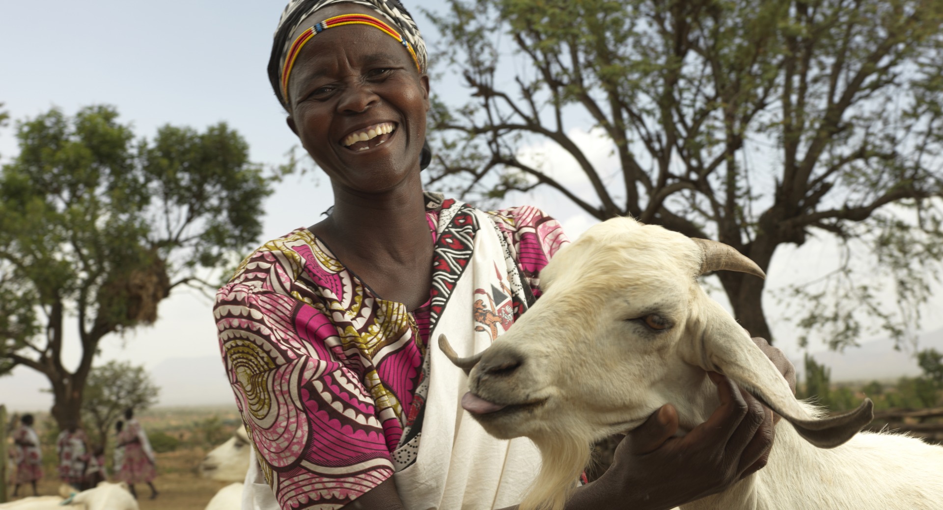 Rosalyne Chepochkok, 35 rears goats in Kapkitony, West Pokot County, Kenya with the help of an Action Against Hunger loan.