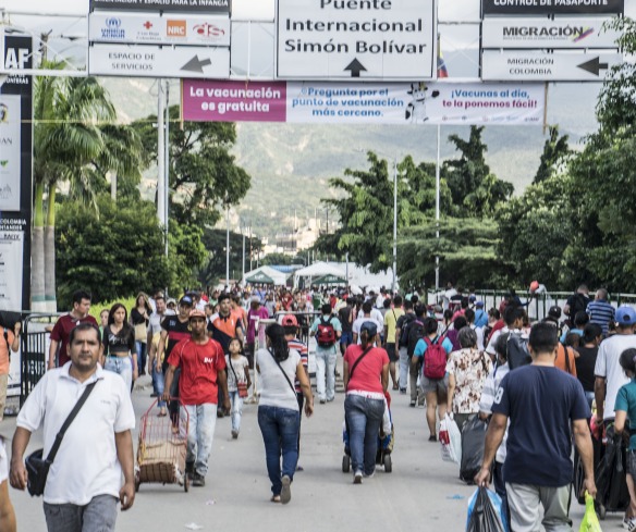 Venezuelan migrants arrive in the northeastern Colombian border city of Cúcuta.