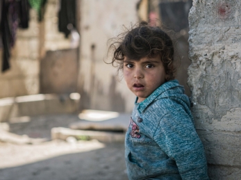 A Syrian refugee child in Lebanon.