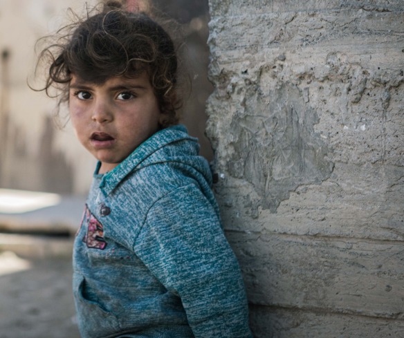 A Syrian refugee child in Lebanon.