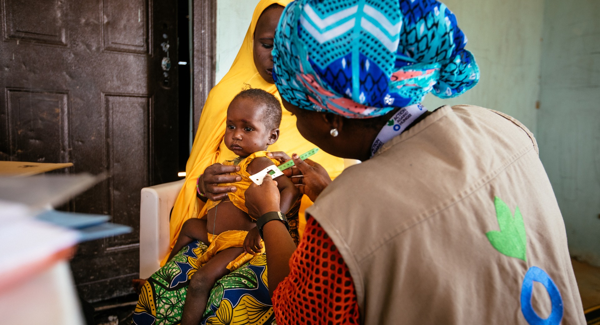 In the village of Kaluwa, Yobe State, Nigeria, Action Against Hunger health and nutrition activities in a building intended to house a health establishment, but which is not functioning.