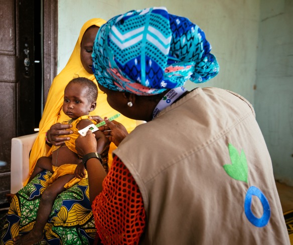 In the village of Kaluwa, Yobe State, Nigeria, Action Against Hunger health and nutrition activities in a building intended to house a health establishment, but which is not functioning.