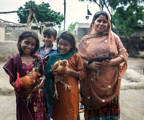 35 year old, Rozina, is a small scale entrepreneur who received a rooster from Action Against Hunger as well as its feed. As a result she has been able to save money on meat and eggs therefore, saving on monthly income.