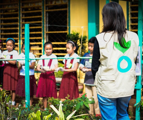 Action Against Hunger teaches school children about the importance of washing their hands and other healthy hygiene habits.