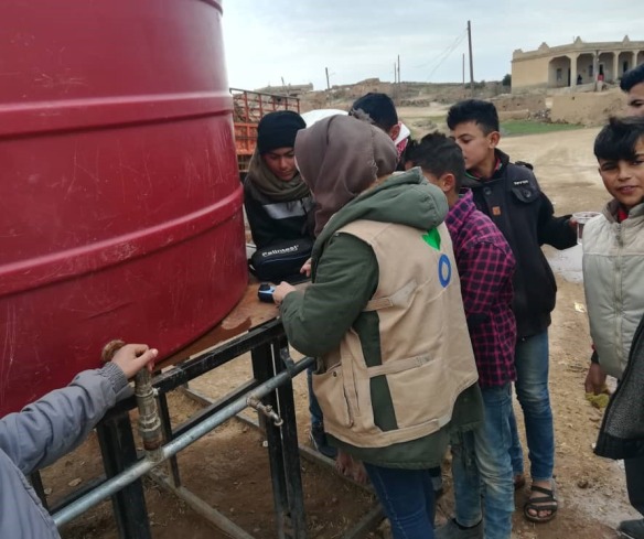 A water distribution in Aleppo.