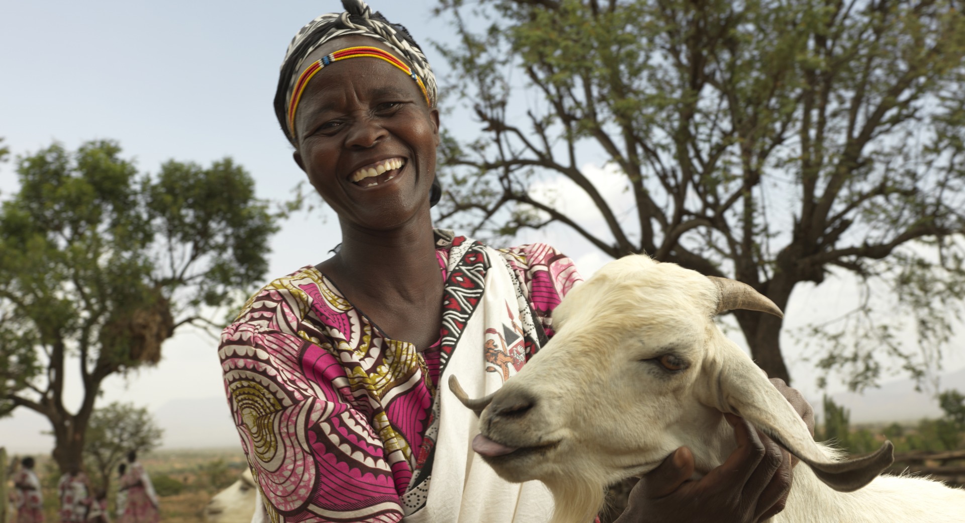 Rosalyne Chepochkok, 35 ans, élève des chèvres à Kapkitony, dans le comté de West Pokot, au Kenya, grâce à un prêt d'Action contre la faim.
