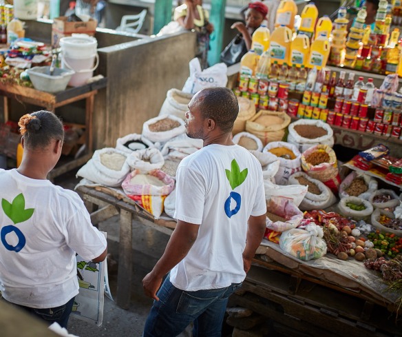 An hygiene awareness session held at a local market.