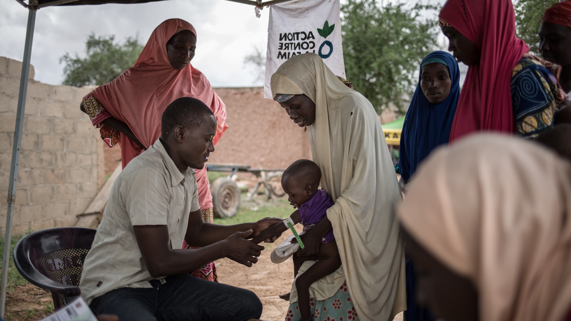 An Action Against Hunger nutrition screening in Mayahi, Niger