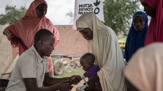 An Action Against Hunger nutrition screening in Mayahi, Niger