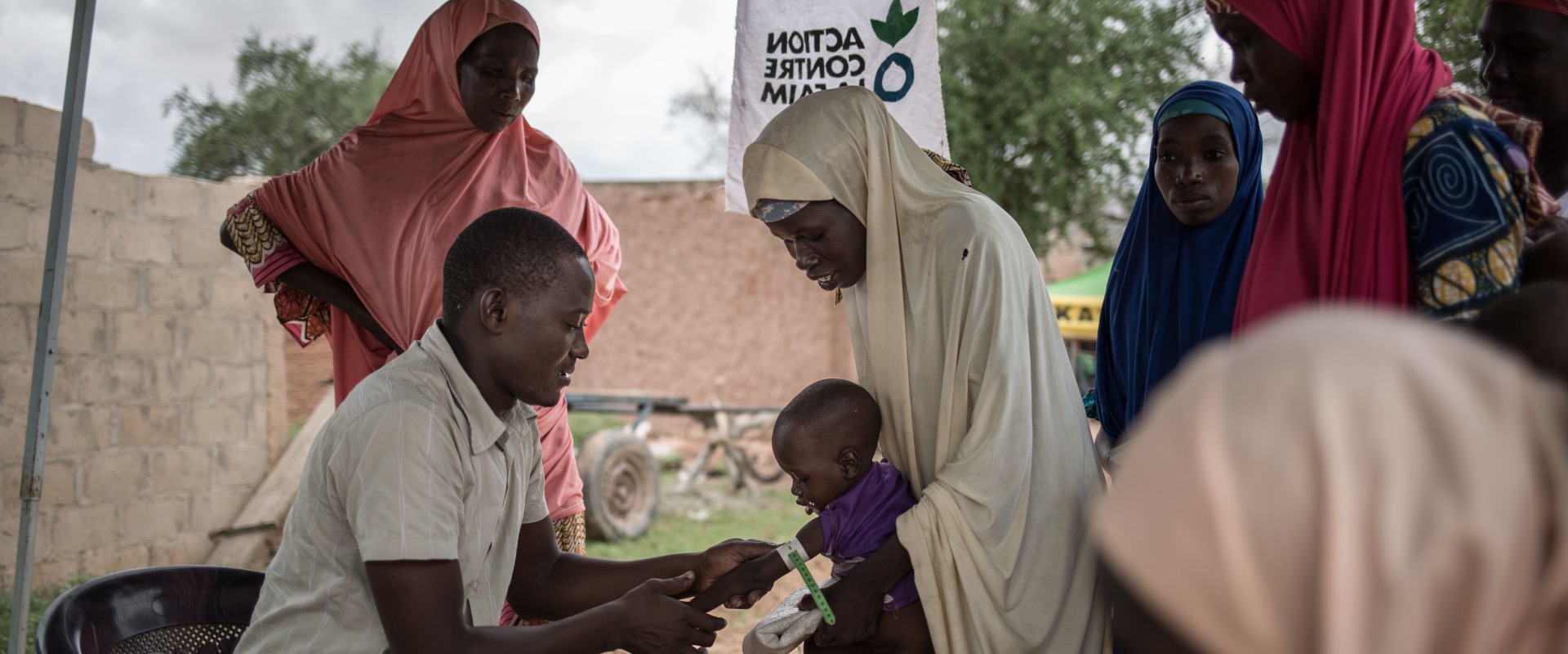 An Action Against Hunger nutrition screening in Mayahi, Niger